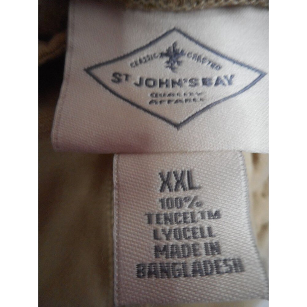 St Johns Bay Womens Beige Cropped Pants Pull On High Rise Elastic Waist Size 2XL - Picture 3 of 4